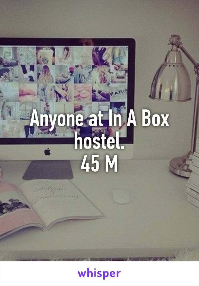 Anyone at In A Box hostel.
45 M