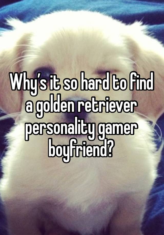 Why’s it so hard to find a golden retriever personality gamer boyfriend?