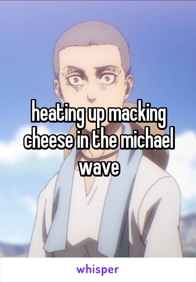 heating up macking cheese in the michael wave