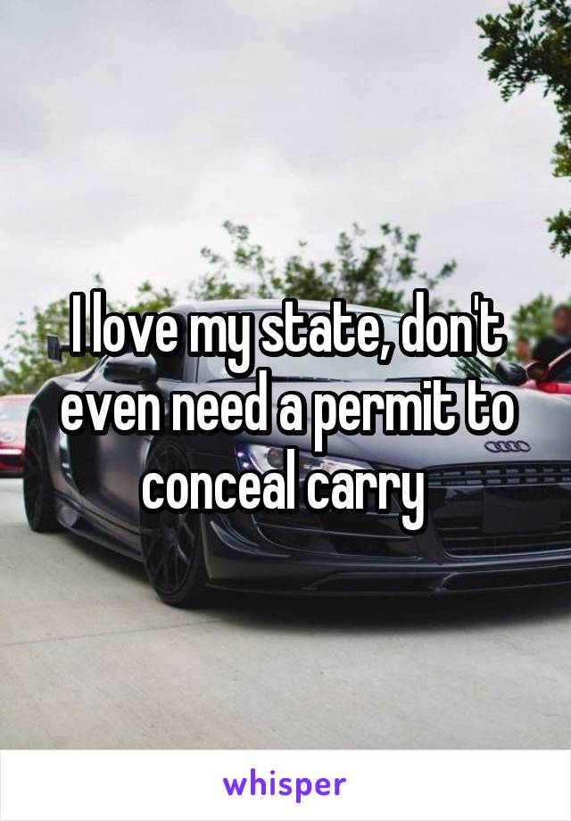 I love my state, don't even need a permit to conceal carry 