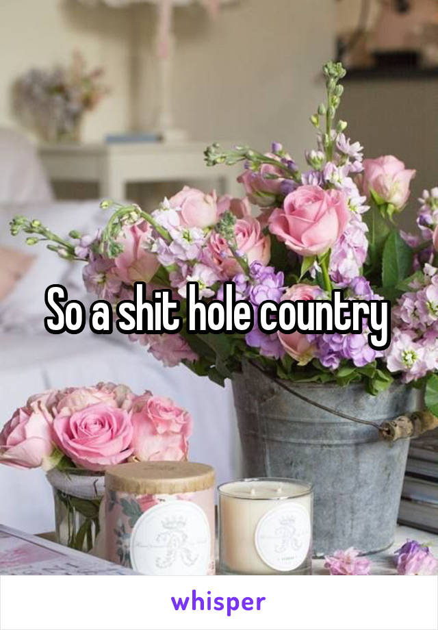 So a shit hole country 