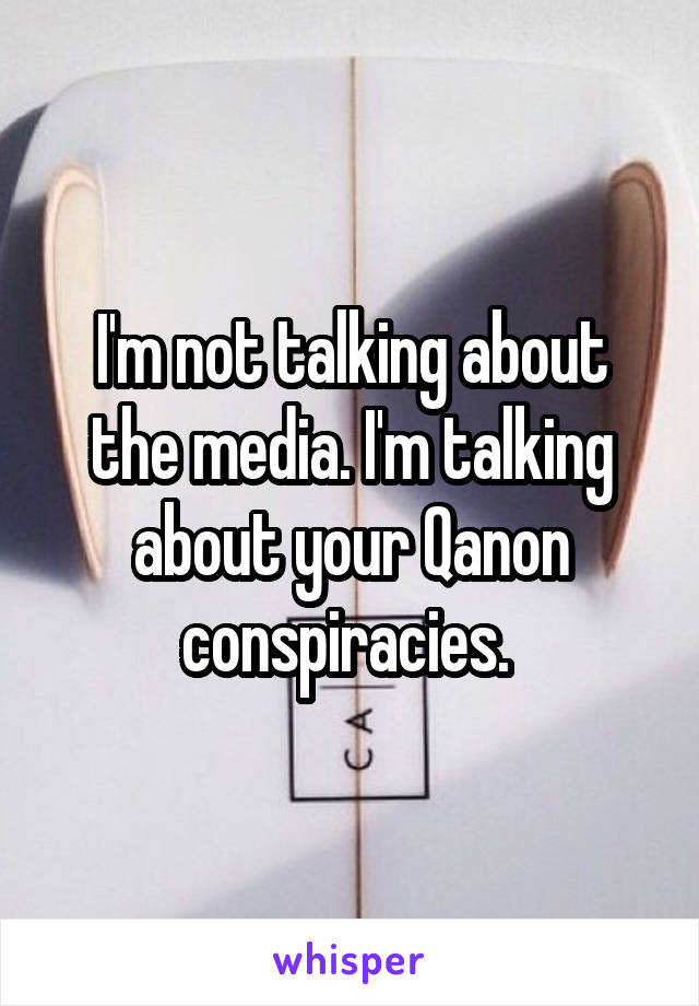 I'm not talking about the media. I'm talking about your Qanon conspiracies. 