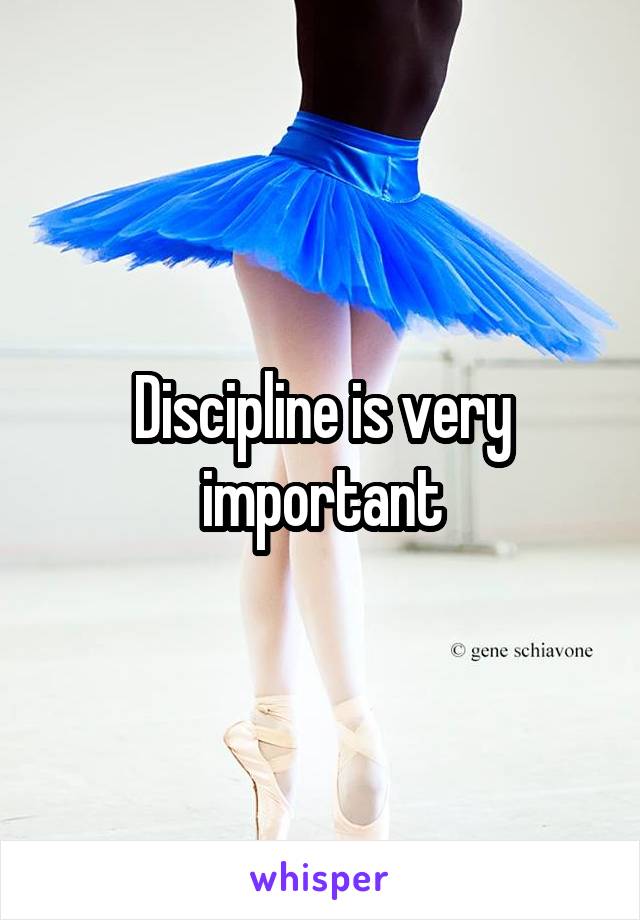 Discipline is very important