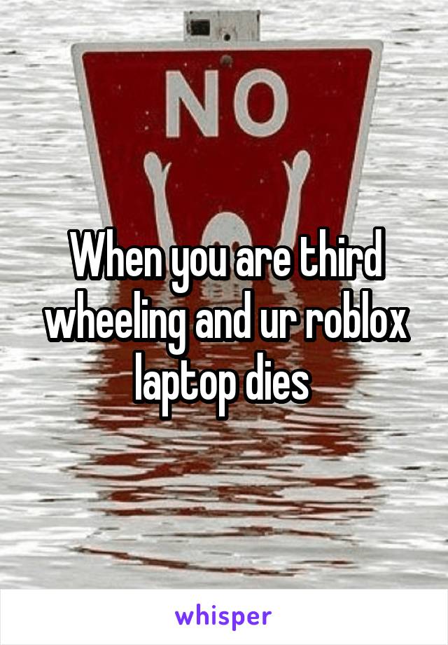 When you are third wheeling and ur roblox laptop dies 