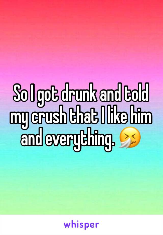 So I got drunk and told my crush that I like him and everything. 🤧 