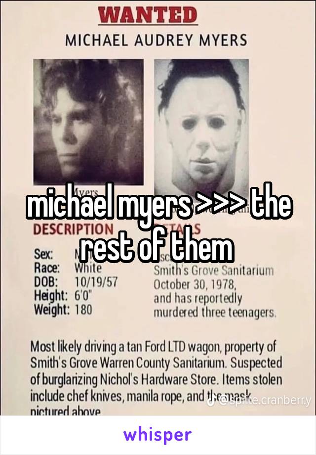 michael myers >>> the rest of them 