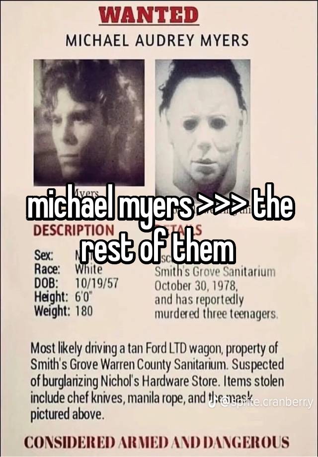 michael myers >>> the rest of them 