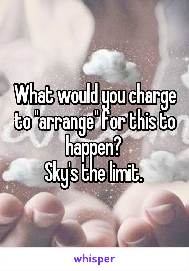 What would you charge to "arrange" for this to happen? 
Sky's the limit. 