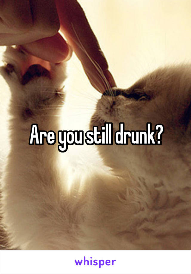 Are you still drunk?