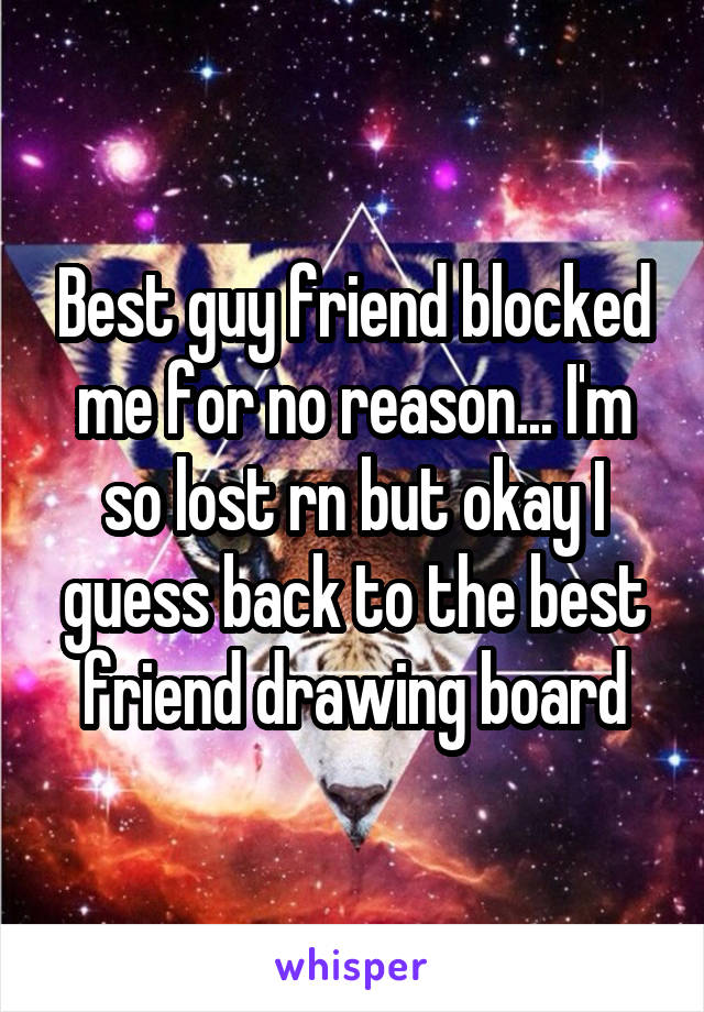 Best guy friend blocked me for no reason... I'm so lost rn but okay I guess back to the best friend drawing board