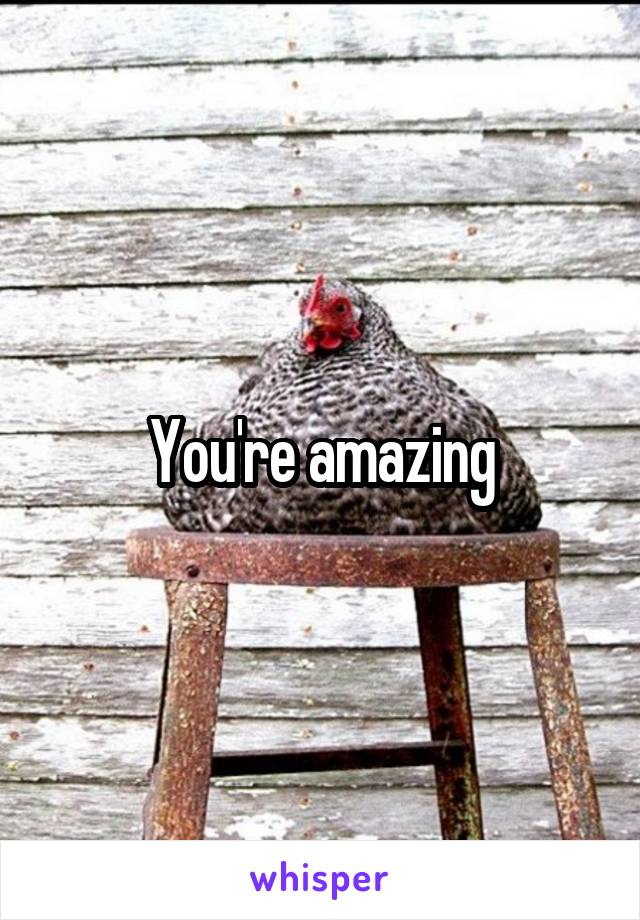 You're amazing