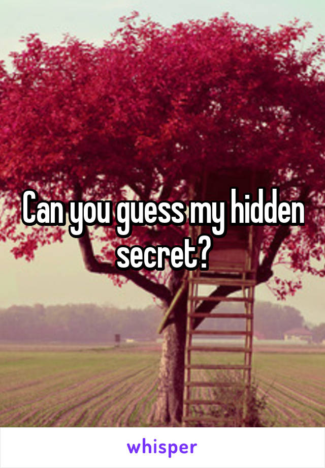 Can you guess my hidden secret?