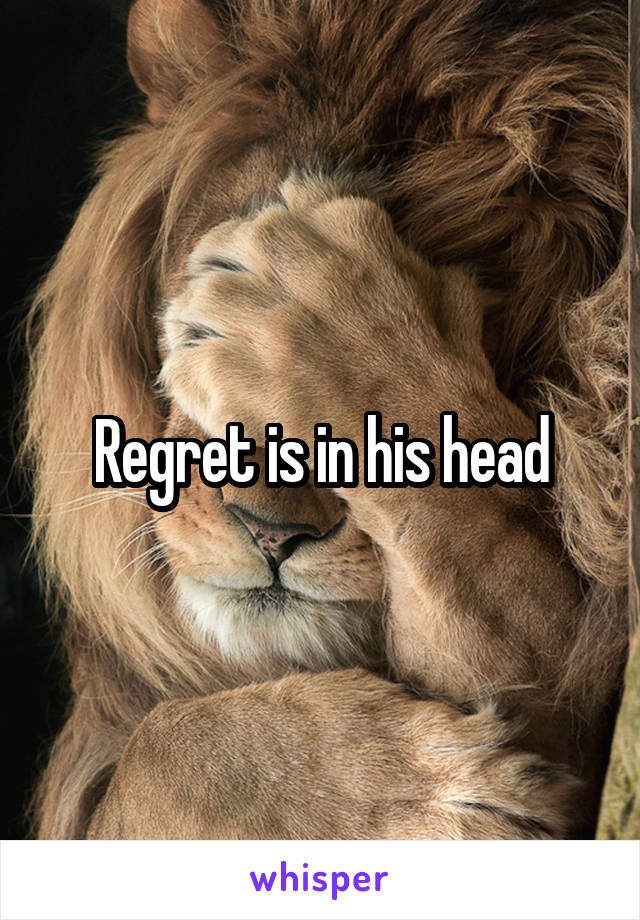 Regret is in his head