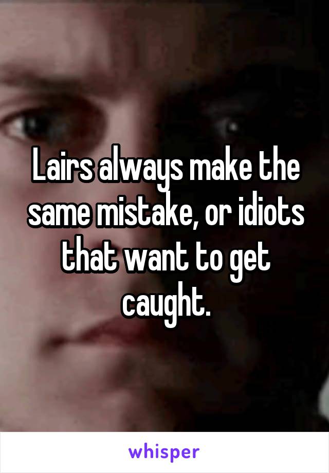 Lairs always make the same mistake, or idiots that want to get caught.