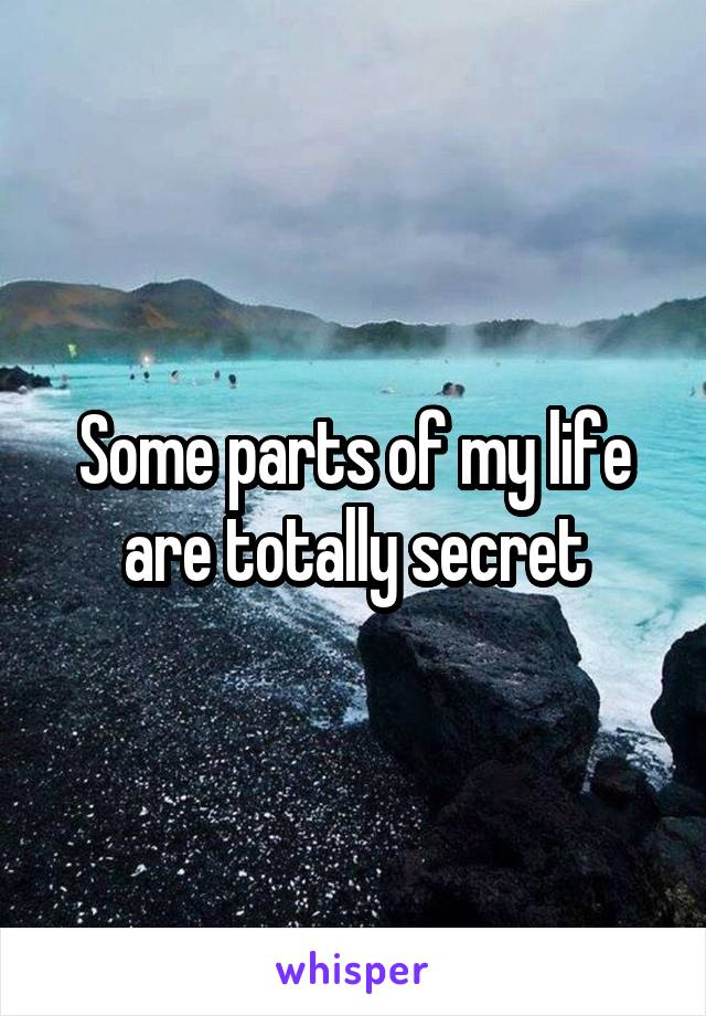 Some parts of my life are totally secret