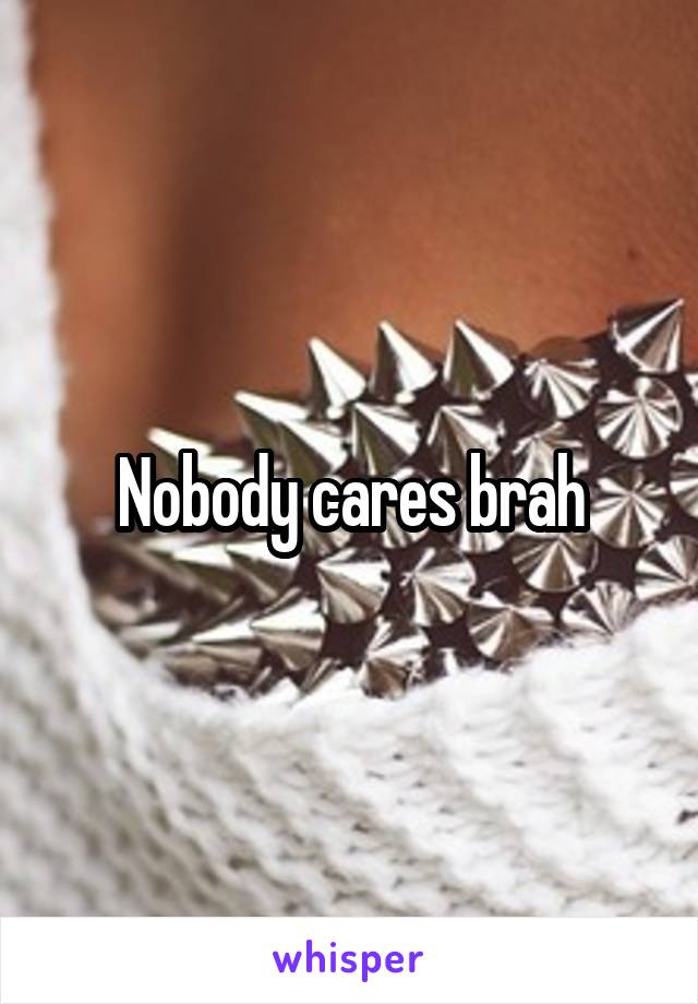 Nobody cares brah