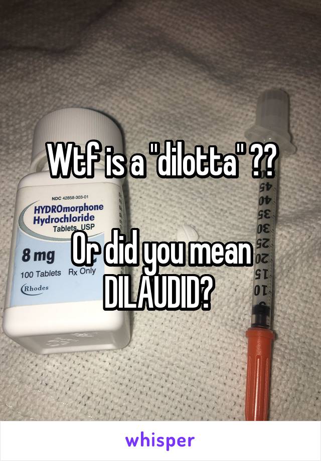 Wtf is a "dilotta" ??

Or did you mean DILAUDID? 