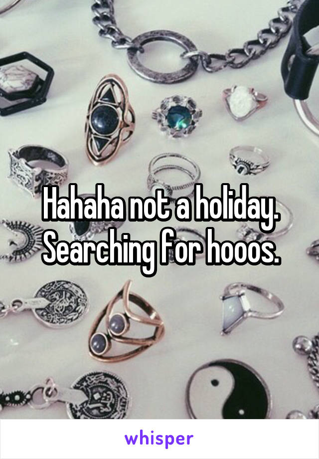 Hahaha not a holiday. Searching for hooos.