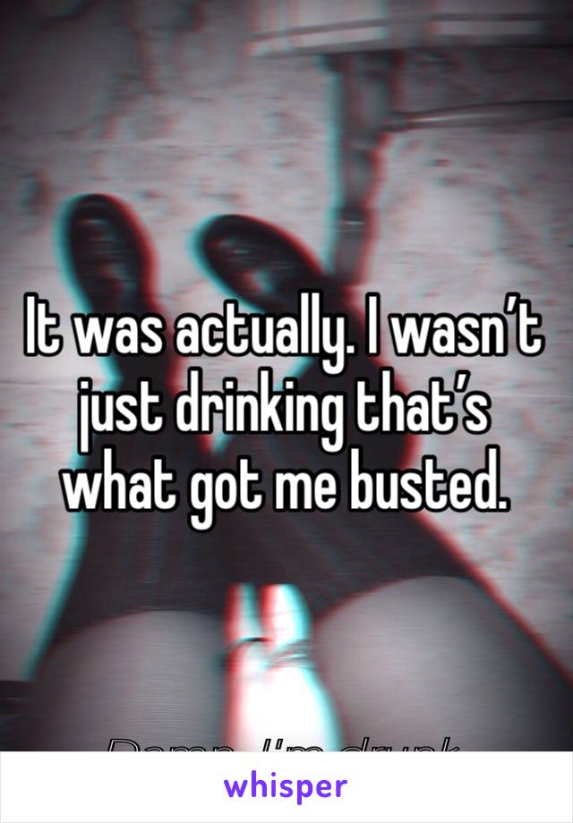 It was actually. I wasn’t just drinking that’s what got me busted. 