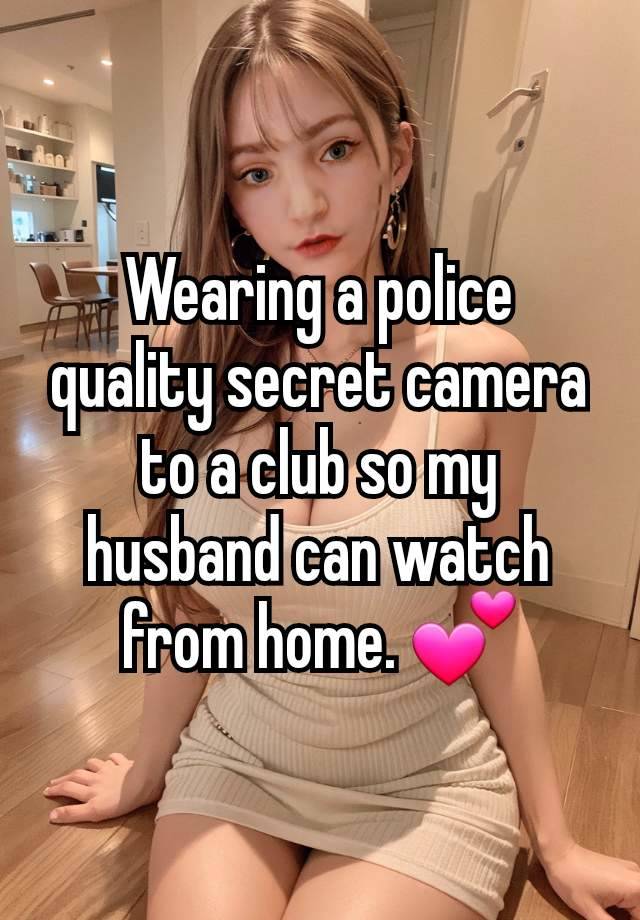 Wearing a police quality secret camera to a club so my husband can watch from home. 💕