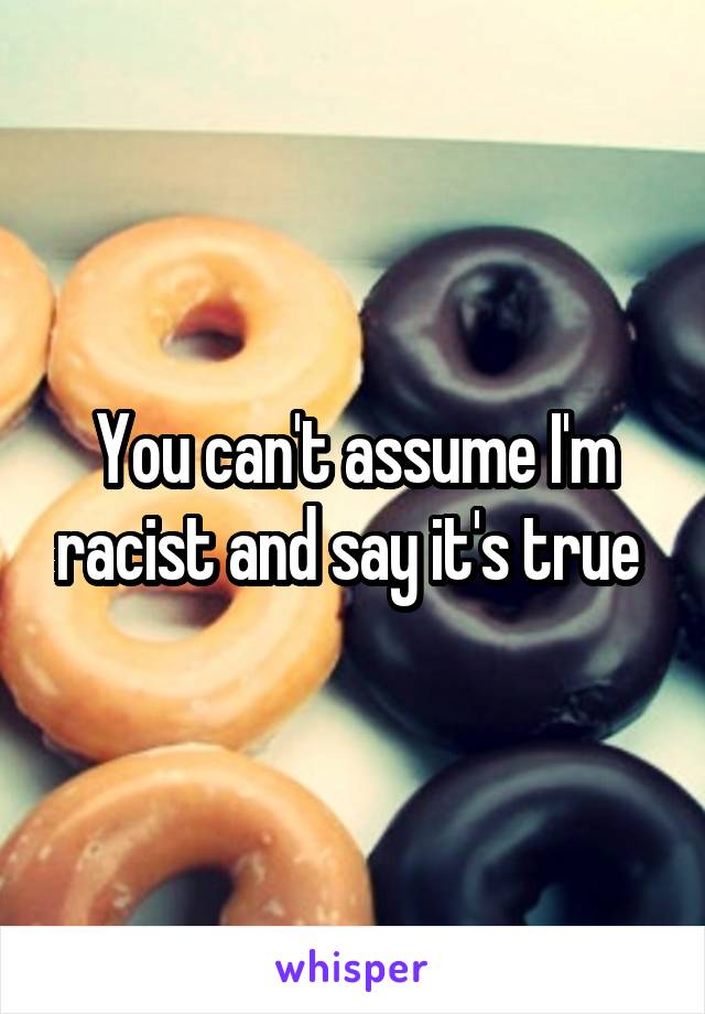 You can't assume I'm racist and say it's true 