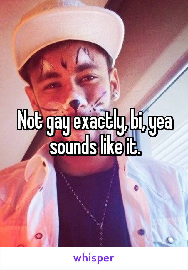 Not gay exactly, bi, yea sounds like it.