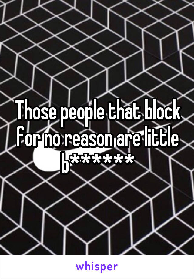 Those people that block for no reason are little b******