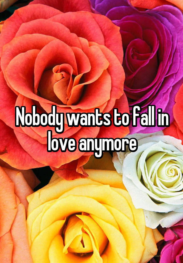 Nobody wants to fall in love anymore