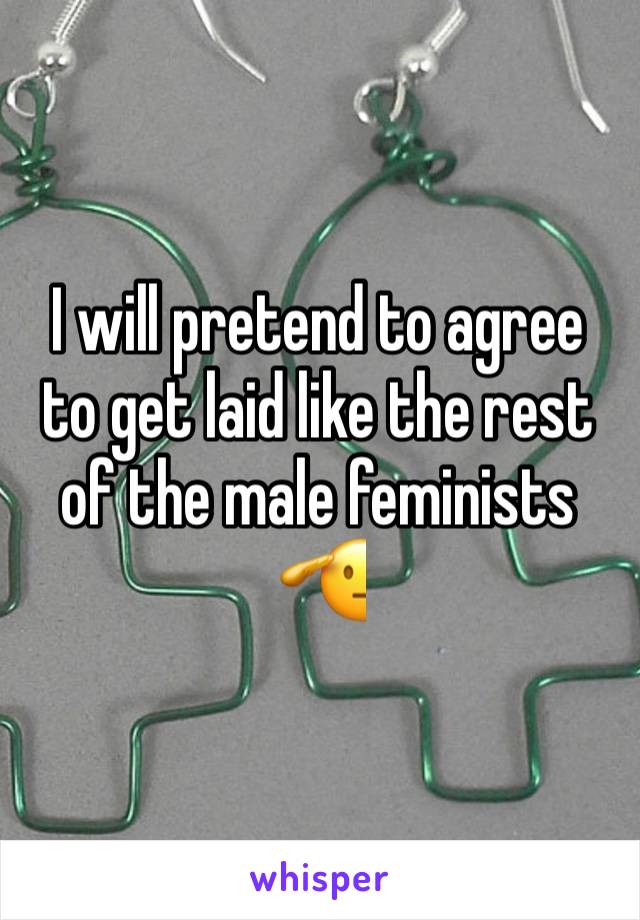 I will pretend to agree to get laid like the rest of the male feminists 🫡