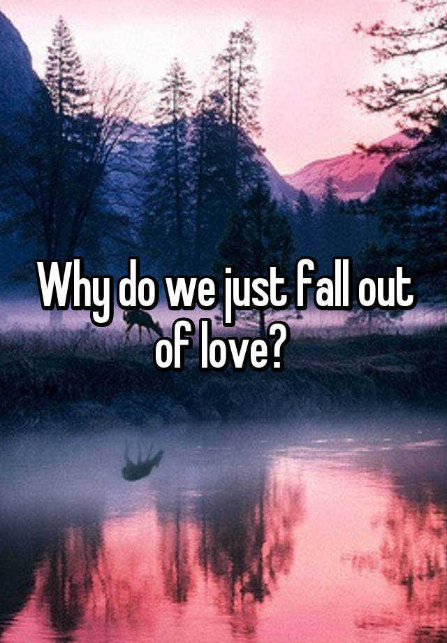 Why do we just fall out of love? 