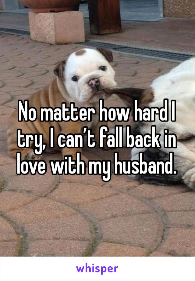 No matter how hard I try, I can’t fall back in love with my husband. 