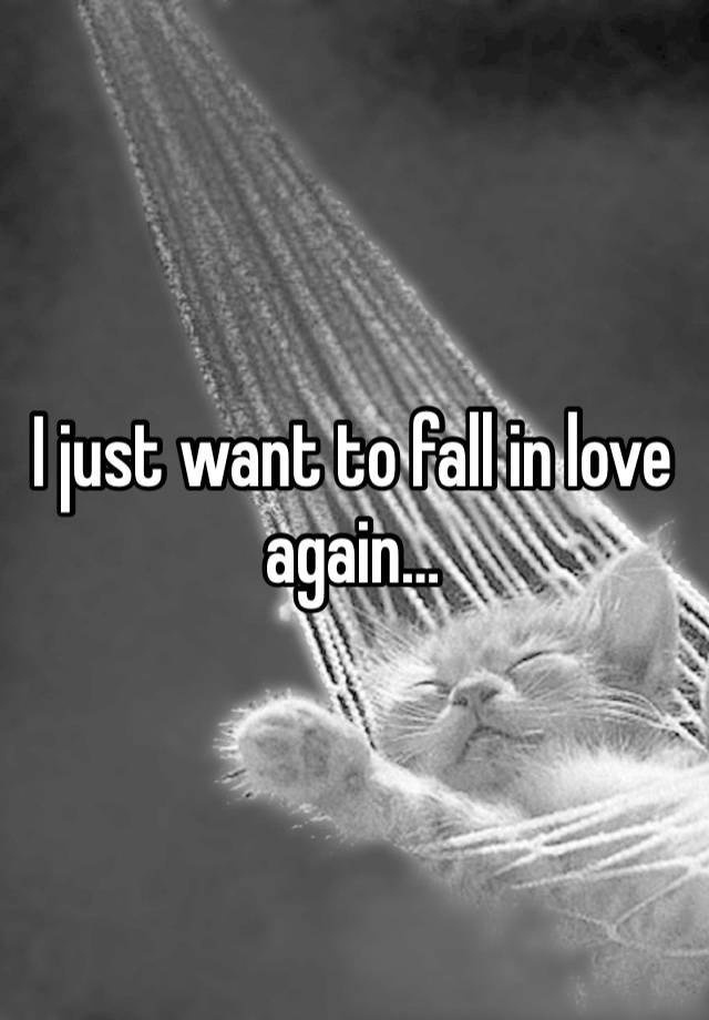 I just want to fall in love again… 