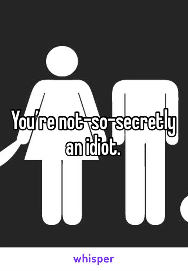 You’re not-so-secretly an idiot. 