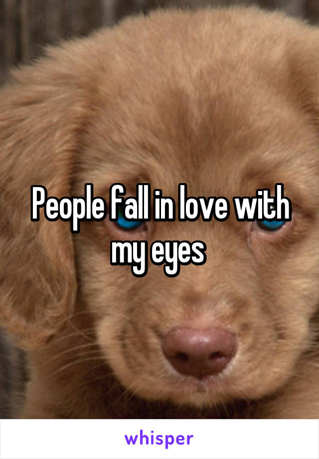 People fall in love with my eyes 