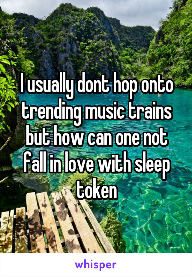 I usually dont hop onto trending music trains but how can one not fall in love with sleep token