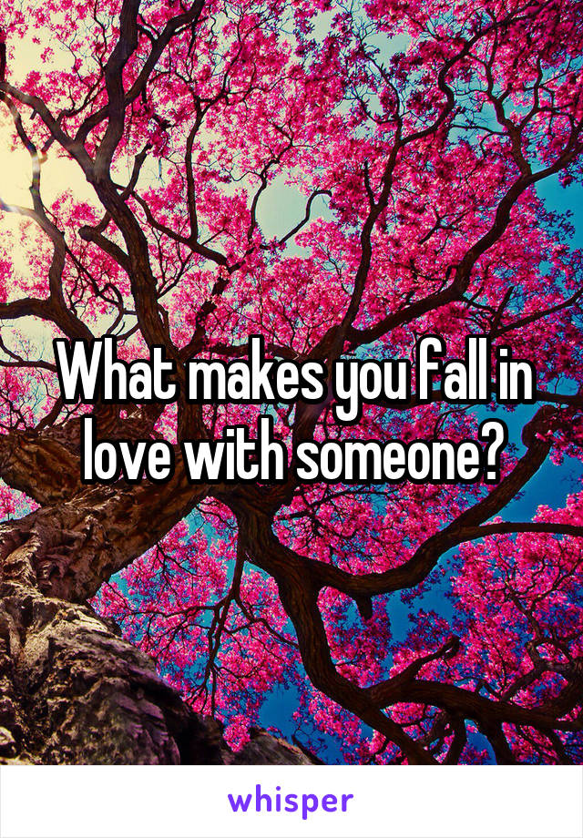 What makes you fall in love with someone?