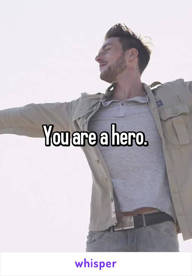 You are a hero. 