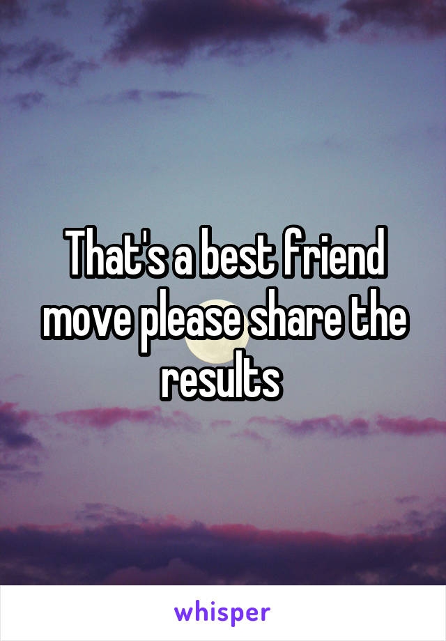 That's a best friend move please share the results 