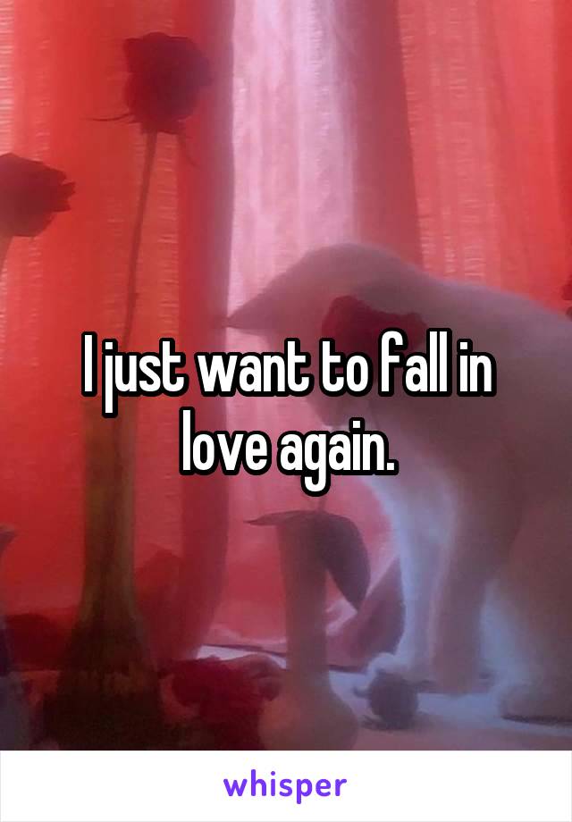 I just want to fall in love again.