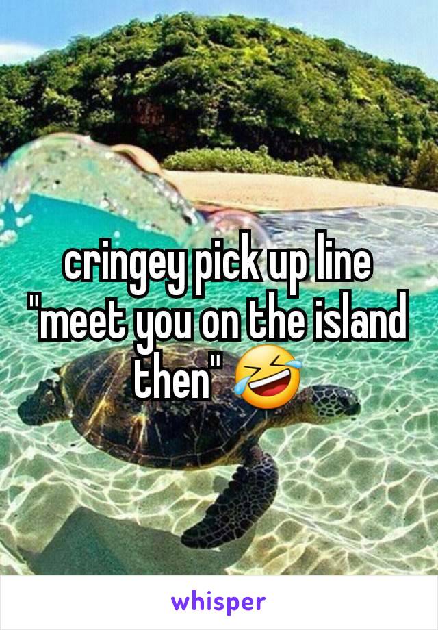 cringey pick up line "meet you on the island then" 🤣