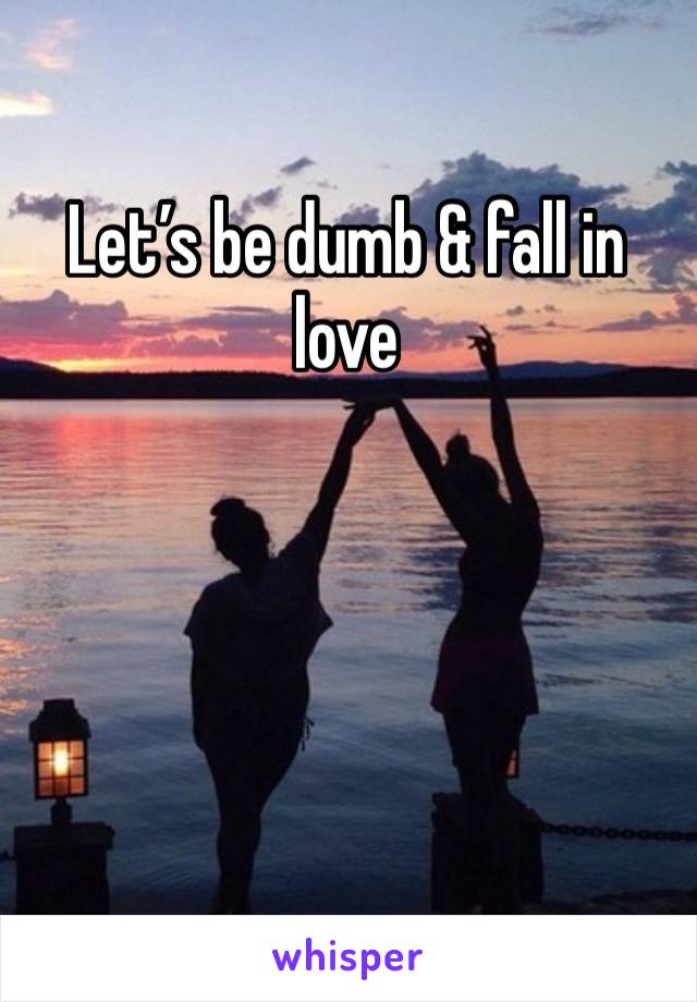 Let’s be dumb & fall in love