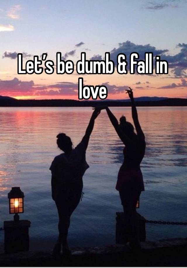 Let’s be dumb & fall in love