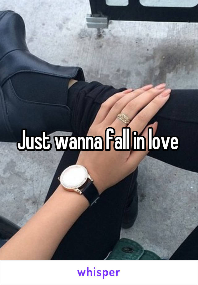 Just wanna fall in love 