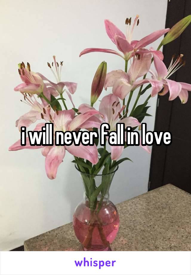 i will never fall in love