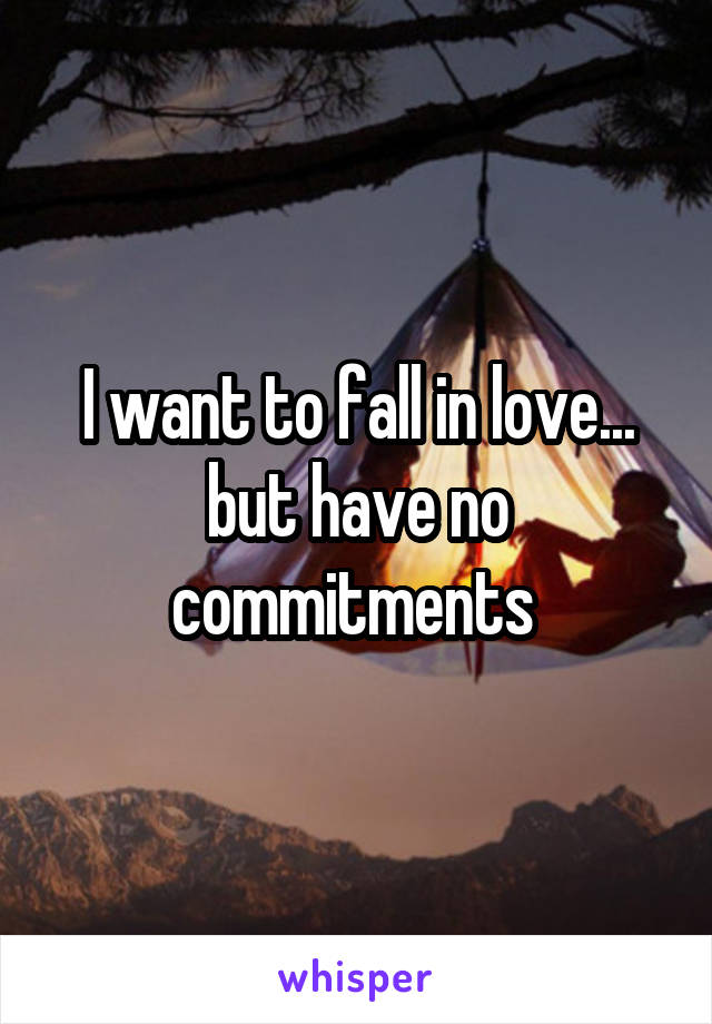 I want to fall in love... but have no commitments 