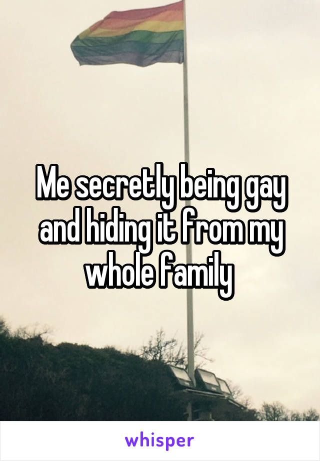 Me secretly being gay and hiding it from my whole family 