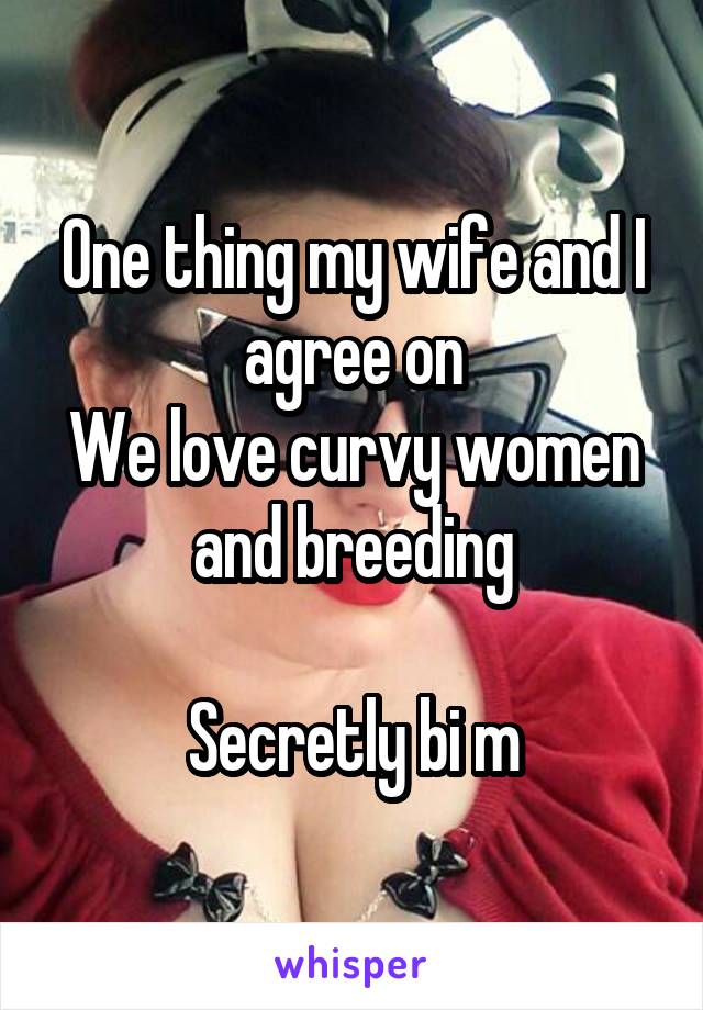 One thing my wife and I agree on
We love curvy women and breeding

Secretly bi m