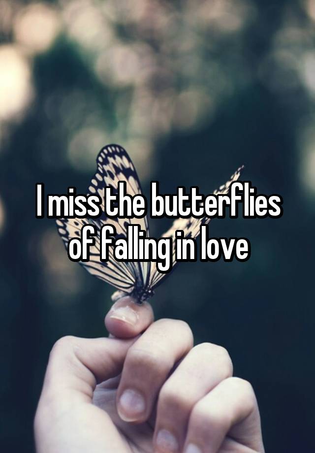 I miss the butterflies of falling in love