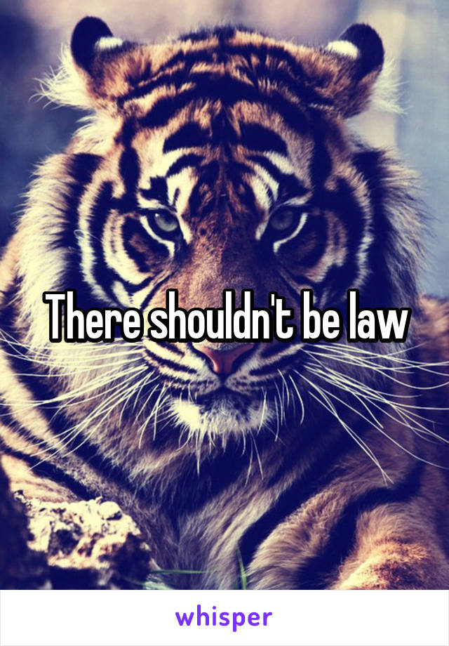 There shouldn't be law