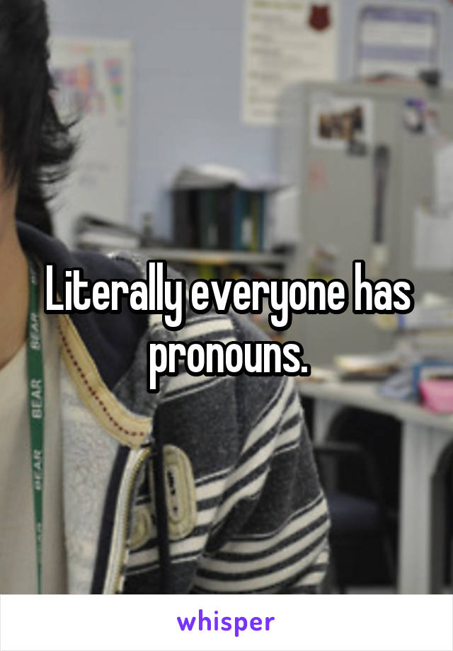 Literally everyone has pronouns.